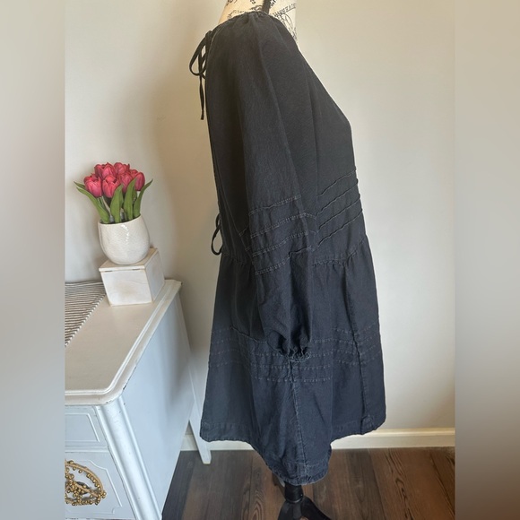 Free People Black Mini Babydoll Dress Size Medium - Picture 3 of 6